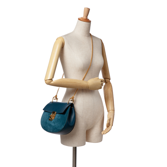 Pre-Loved Chloé Small Suede and Calfskin Drew Crossbody - Picture 11 of 12